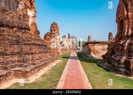 Name of this place ' Wat Mahathat ' temple and another spelling is ' Wat Maha That 'the temple in Ayutthaya Province, Bangkok Stock Photo