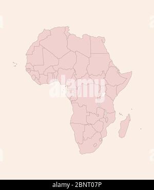 Africa political map with countries graphics design. Vintage pink shade background vector. Perfect for business concepts, backgrounds, backdrop, banne Stock Vector