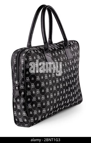 The Black Laptop Bag Isolated on white background Stock Photo