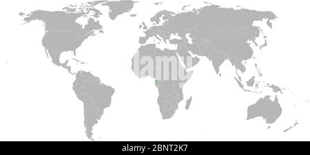 Equatorial guinea highlighted on world map. African country. Perfect for business concepts, backgrounds, backdrop, poster, chart, banner, label, stick Stock Vector