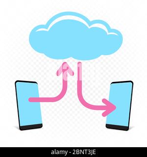 info exchange through cloud service Stock Vector