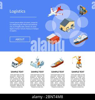 Vector isometric marine logistics Stock Vector