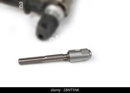 Adapter for sds drill on hammer heavy duty machine. Stock Photo