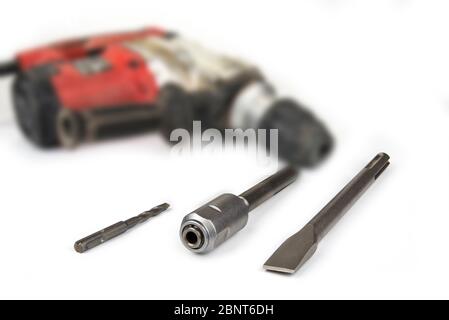 Adapter for sds drill on hammer heavy duty machine. Stock Photo