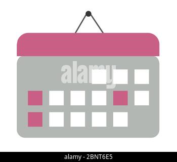 Wall calendar vector illustration in flat color. Stock Vector