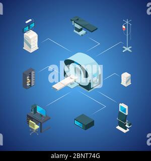 Vector isometric hospital icons infographic concept illustration Stock ...
