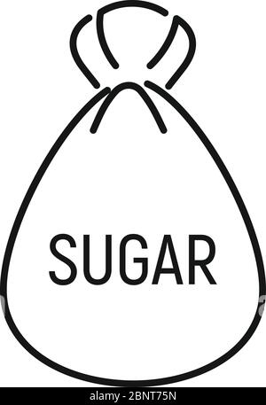 Refined Sugar Icon Vector Outline Illustration Stock Vector - Illustration  of outline, industry: 173196203