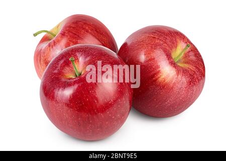 Red apple isolated on white background with clipping path and full depth of field. Stock Photo