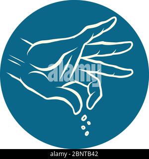 hand feed pour gesture. cook food cooking Stock Vector