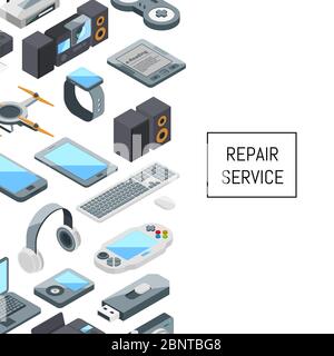 Vector gadgets icons with place for text illustration Stock Vector