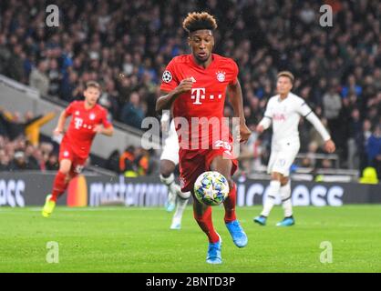 LONDON, ENGLAND - OCTOBER 1, 2019: Kingsley Coman of Bayern pictured during the 2019/20 UEFA Champions League Group B game between Tottenham Hotspur FC (England) and Bayern Munchen (Germany) at Tottenham Hotspur Stadium. Stock Photo