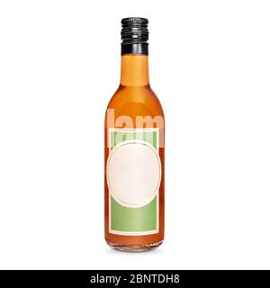 glass bottle of orange tincture, alcohol isolated on a white background Stock Photo