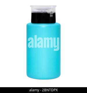 blue plastic bottle isolated on white background Stock Photo