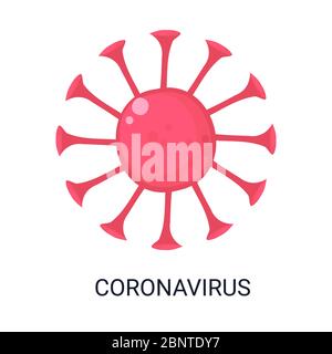 Sign coronavirus COVID-19. Stop pandemic, health risk, disease and flu outbreak, quarantine concept. Stock vector illustration isolated on white in Stock Vector