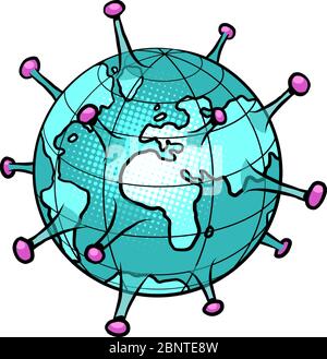 planet earth as a coronavirus epidemic, sick humanity Stock Vector