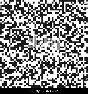 Vector seamless pattern, imitation of QR code, for background, banner, screen saver, design. Vector illustration isolated on a white background for te Stock Vector