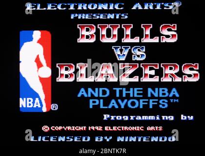 Bulls vs Blazers and the NBA Playoffs - Sega Genesis Mega