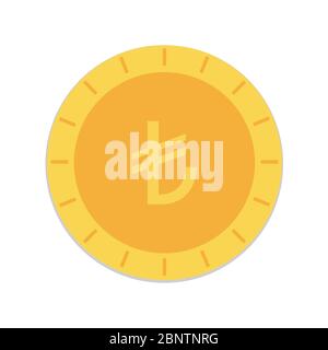 Turkish lira coin vector design isolated on white background. Stock Vector