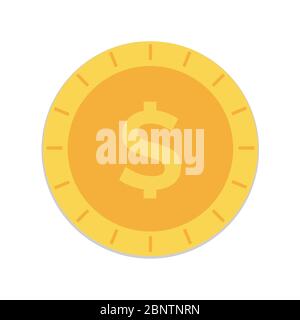 Icon gold coin dollar. Coins money icon vector isolated on white background. Stock Vector