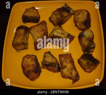 Bengali style Rohu Fish Fry also called Rui Maach Bhaja Stock Photo