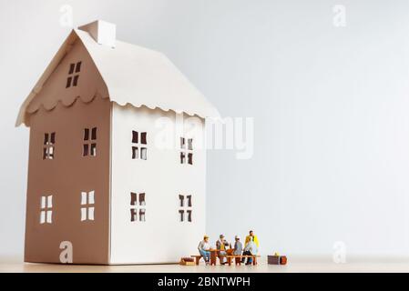 Group of construction workers having break Stock Photo