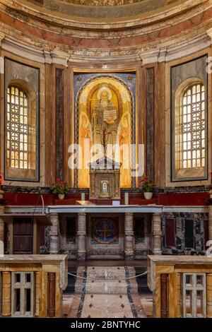 ROME, ITALY - AUGUST 13, 2019: The Basilica of Saint Praxedes, Rome, Italy Stock Photo