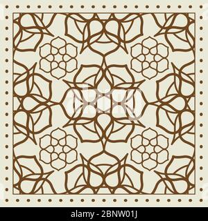 Beige scarf design with geometric pattern. Vector illutration Stock Vector