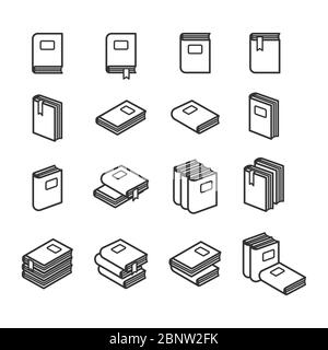 Office folders icons set in black and white. Vector illustration Stock Vector