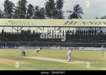 1st ODI. West Indies V India at the old Kensington Oval, Bridgetown, Barbados. 7th March 1989 Stock Photo