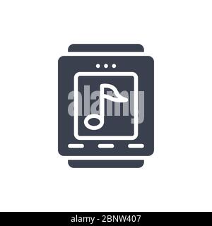 Vector illustration of one speaker music icon or logo with black color and glyph design style Stock Vector