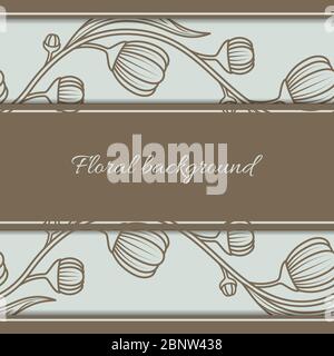 Floral line vintage seamless background. Vector illustration Stock Vector