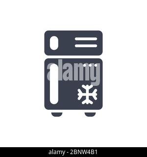 Vector illustration of one ice box icon or logo with black color and glyph design style Stock Vector