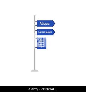 One way road direction blue sign vector illustration Stock Vector