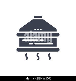 Vector illustration of one extractor icon or logo with black color and glyph design style Stock Vector