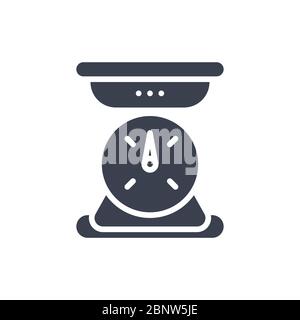 Vector illustration of one weight scale icon or logo with black color and glyph design style Stock Vector