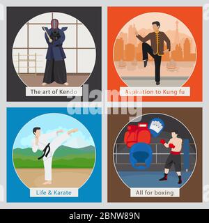 MMA or mixed martial arts vector illustration Stock Vector