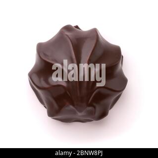 Top view of chocolate coated zefir  isolated on white Stock Photo