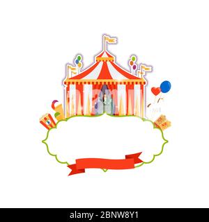 Vintage circus isolated element on white background. Vector illustration Stock Vector