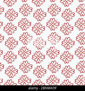 Stylish heart floral seamless pattern background. Red, orange. Perfect for backgrounds, backdrop, fabric designs,surface pattern, pattern fill and wal Stock Vector