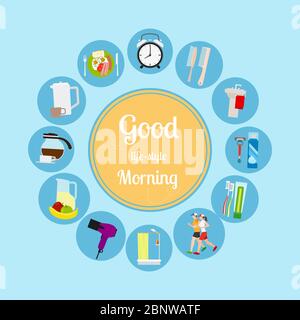 Good morning new day background. Vector illustrationa Stock Vector