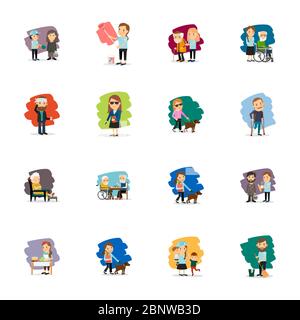 Different people colorful characters set. Vector illustration Stock Vector