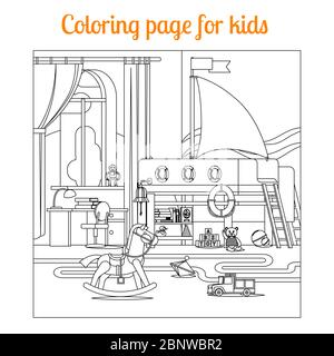 Coloring book page for kids. Vector illustration Stock Vector