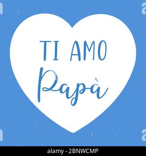 Words ti amo with heart i love you in italian Vector Image