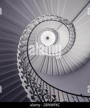 The tulip staircase at the queen's house in Greenwich, London, UK. Stock Photo