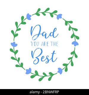 Hand sketched Dad you are the Best quote. Fathers day lettering. Drawn lettering for postcard, invitation, poster, banner template typography. Vector Stock Vector
