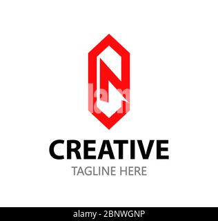 Jewelry Logo with Gem and Letter N. Vector Emblem for illustration with Title and Tagline for slogan or description. Stock Vector