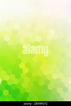 Green background with Hexagon Mosaic. Vector vertical bright wallpaper with juicy colors - Symbol of Eco and Natural. Stock Vector