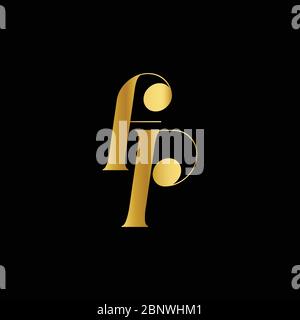 Initial letter logo FP, PF, logo template Stock Vector