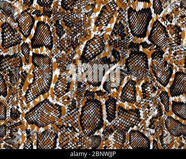 Snake skin pattern texture with brown color. Seamless Texture snake. Fashionable print. Ready for textile prints. Stock Photo