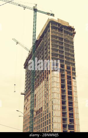 multi-storey residential building without balconies, Russia Stock Photo ...